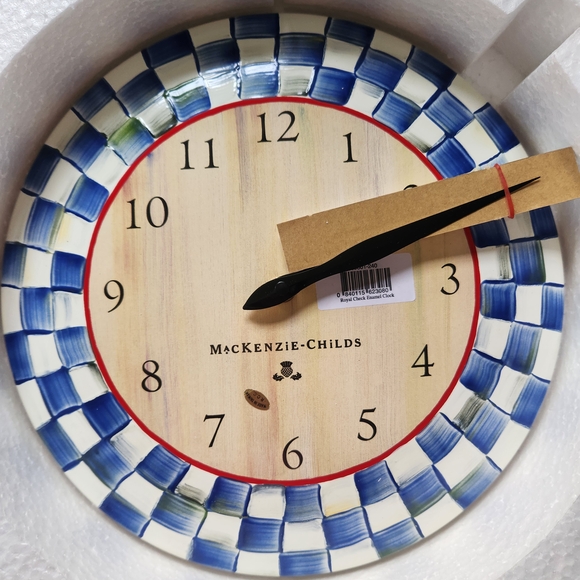 MacKenzie-Childs Blue and White Wall Clock - Picture 1 of 7